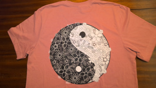 yin yang flowers shirt